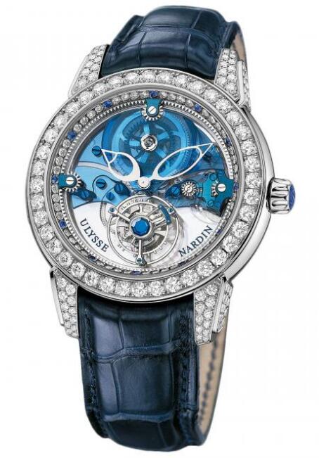 Review Best Ulysse Nardin Royal Blue Tourbillon Haute Joaillerie Platinum 799-93 watches sale